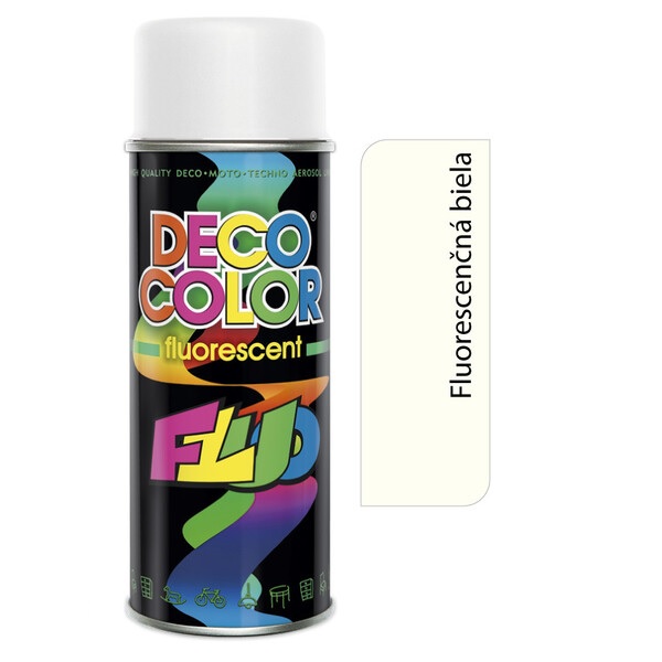 Sprej fluorescentný biely 400ml DECOCOLOR