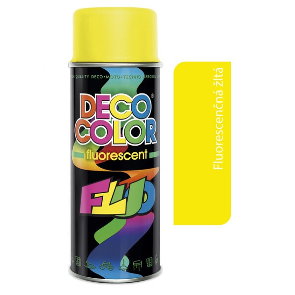 Sprej fluorescentný žltý 400ml DECOCOLOR