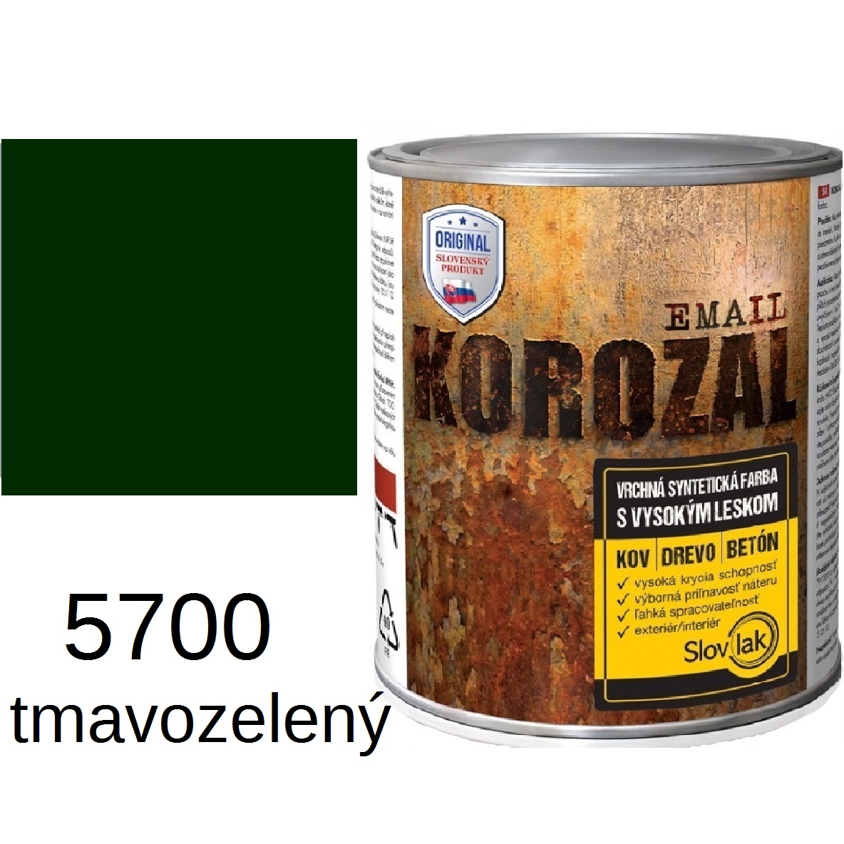 KOROZAL email lesklý 5700 tmavozelený 0,75kg