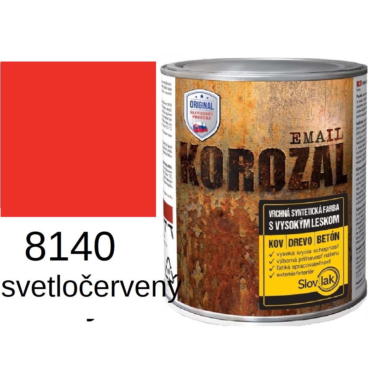 KOROZAL email lesklý 8140 svetločervený 0,75kg