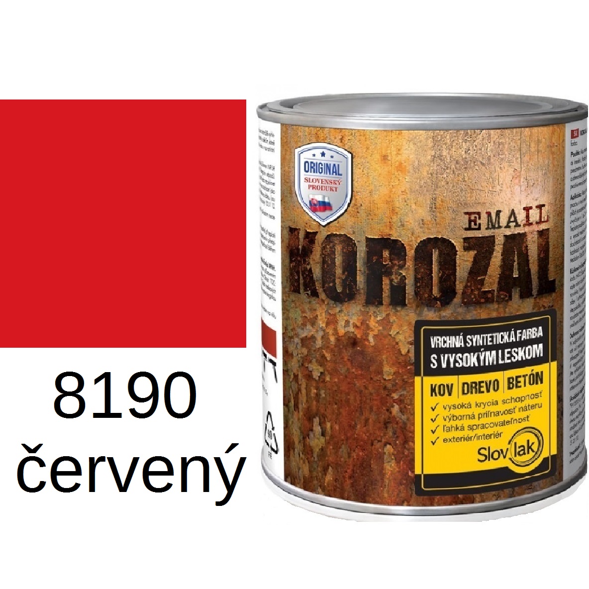 KOROZAL email lesklý 8190 červený 3kg