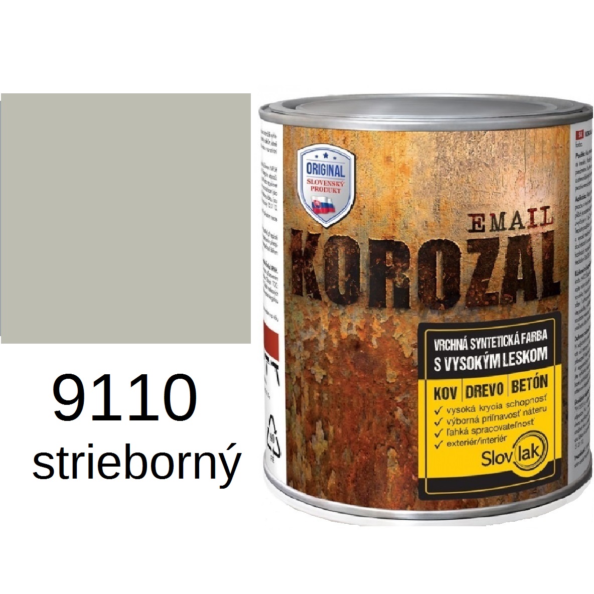 KOROZAL email lesklý 9110 strieborný 0,75kg