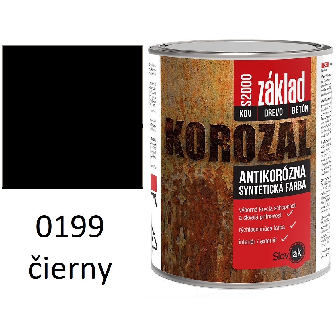 S2000 základ 0199 čierny 1kg KOROZAL
