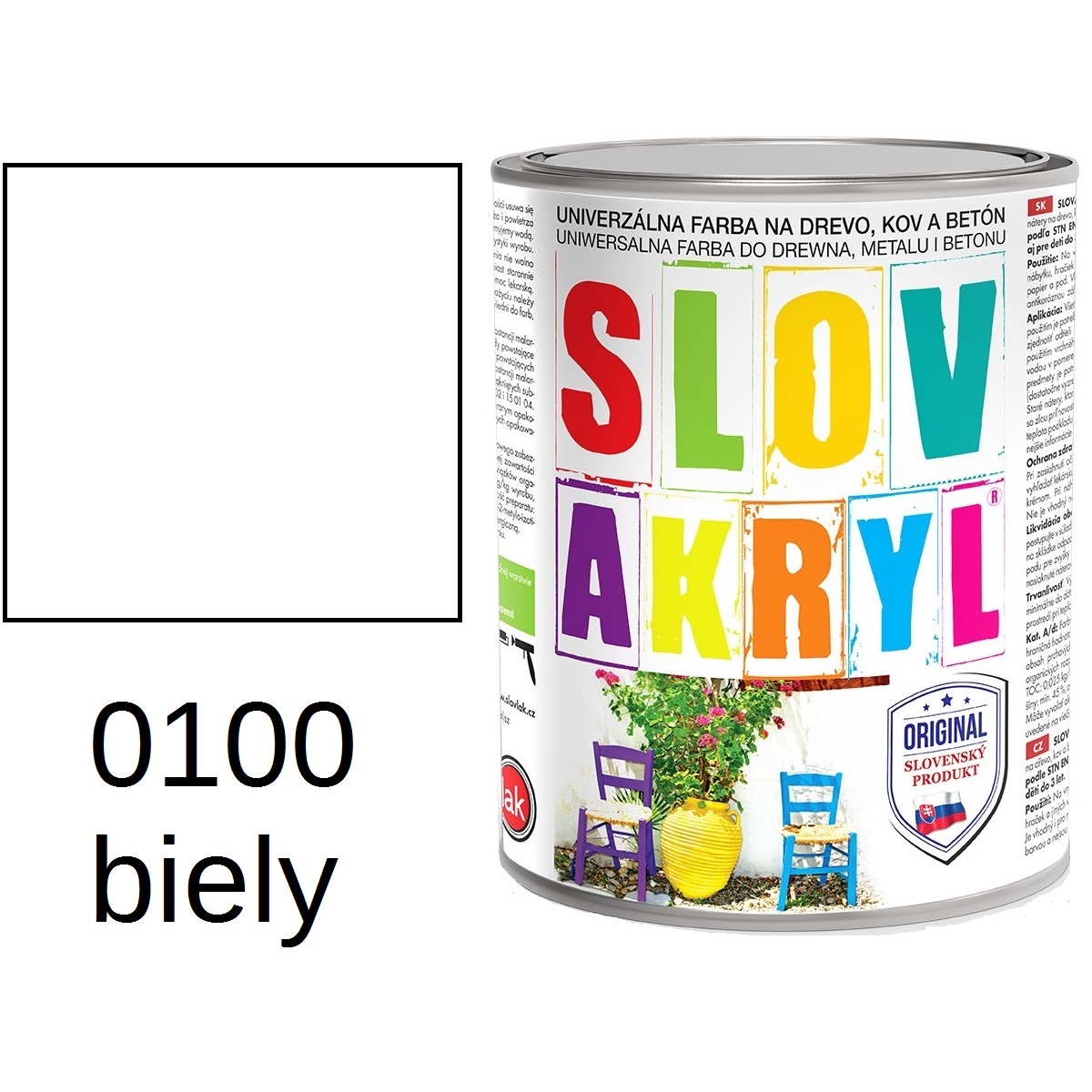 SLOVAKRYL 0100 / 0,75kg biely