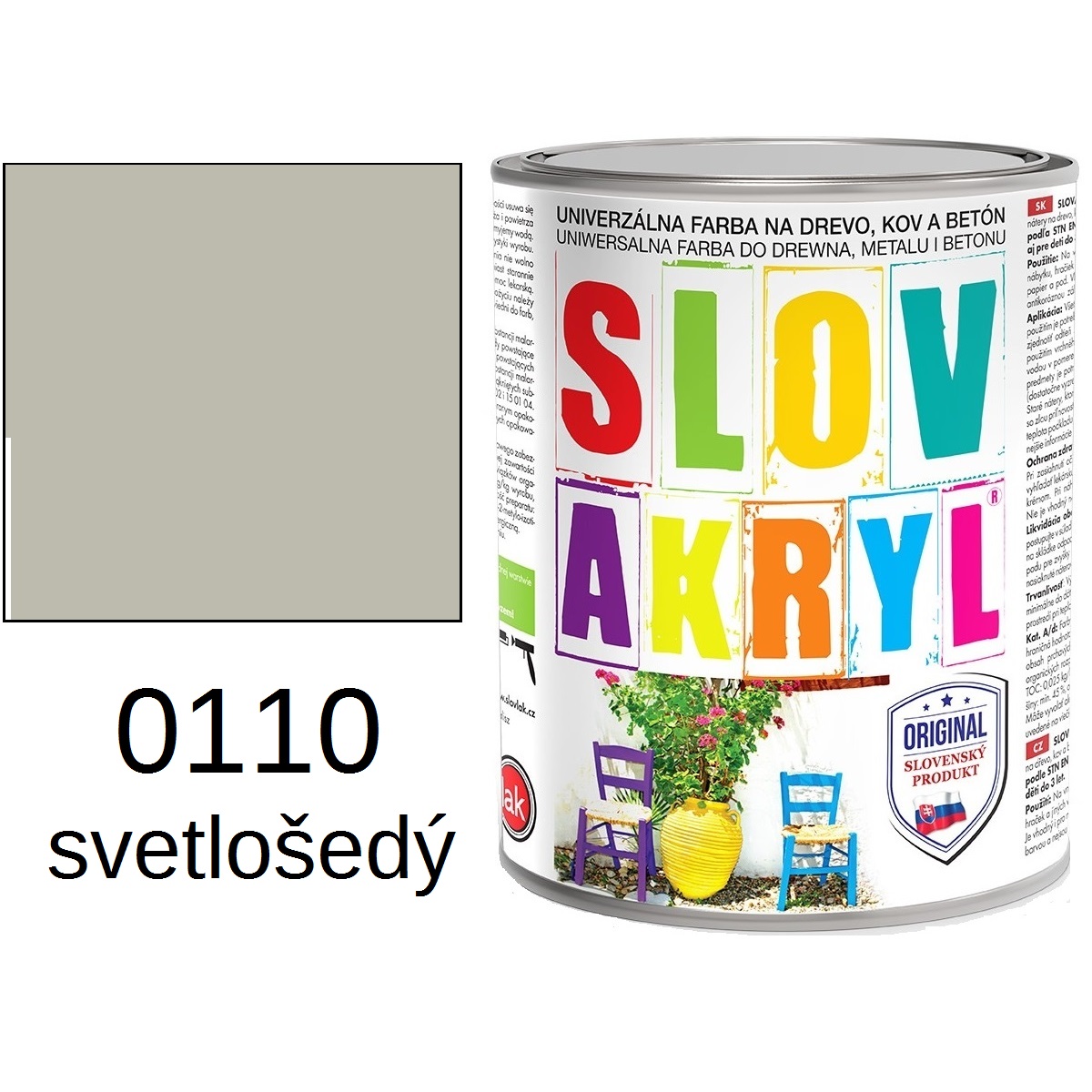SLOVAKRYL 0110 svetlosivý 0,75kg
