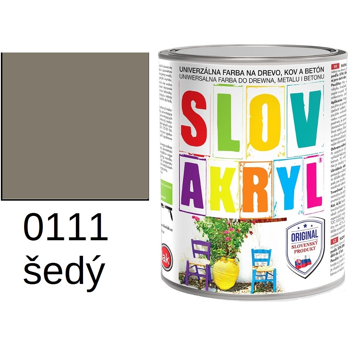 SLOVAKRYL 0111 sivý 0,75kg