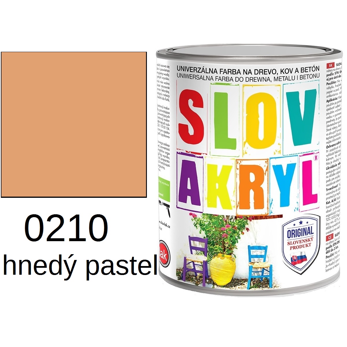 SLOVAKRYL 0210 hnedý pastel 0,75kg
