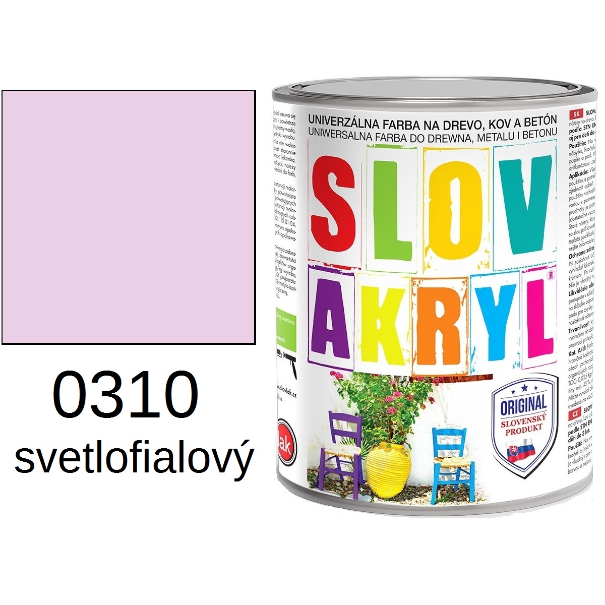 SLOVAKRYL 0310 svetlofialový 0,75kg