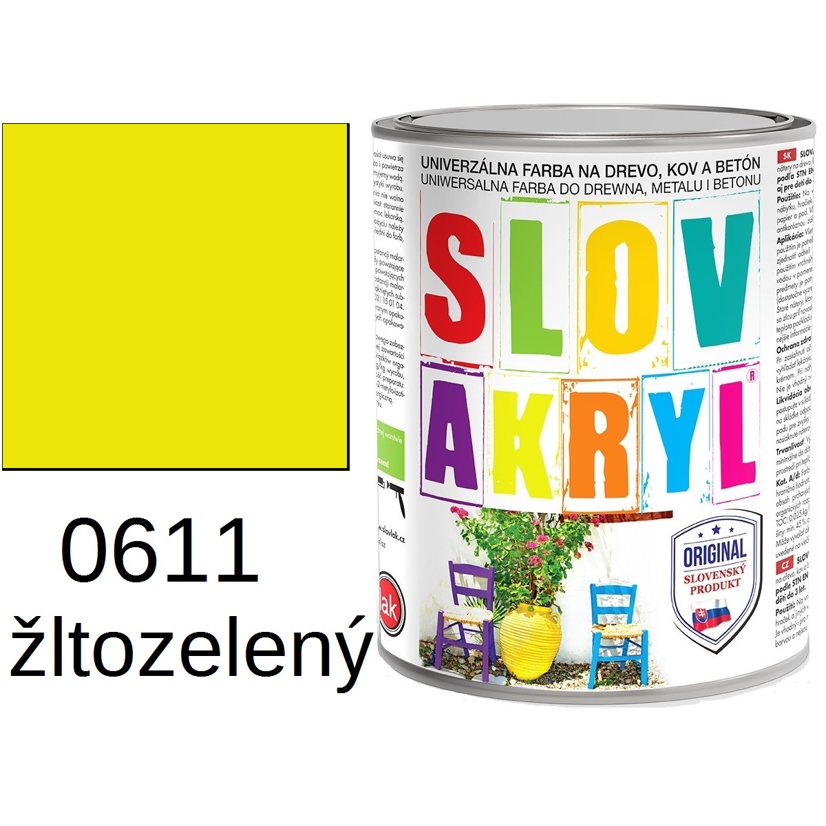 SLOVAKRYL 0611 / 0,75kg žltozelený