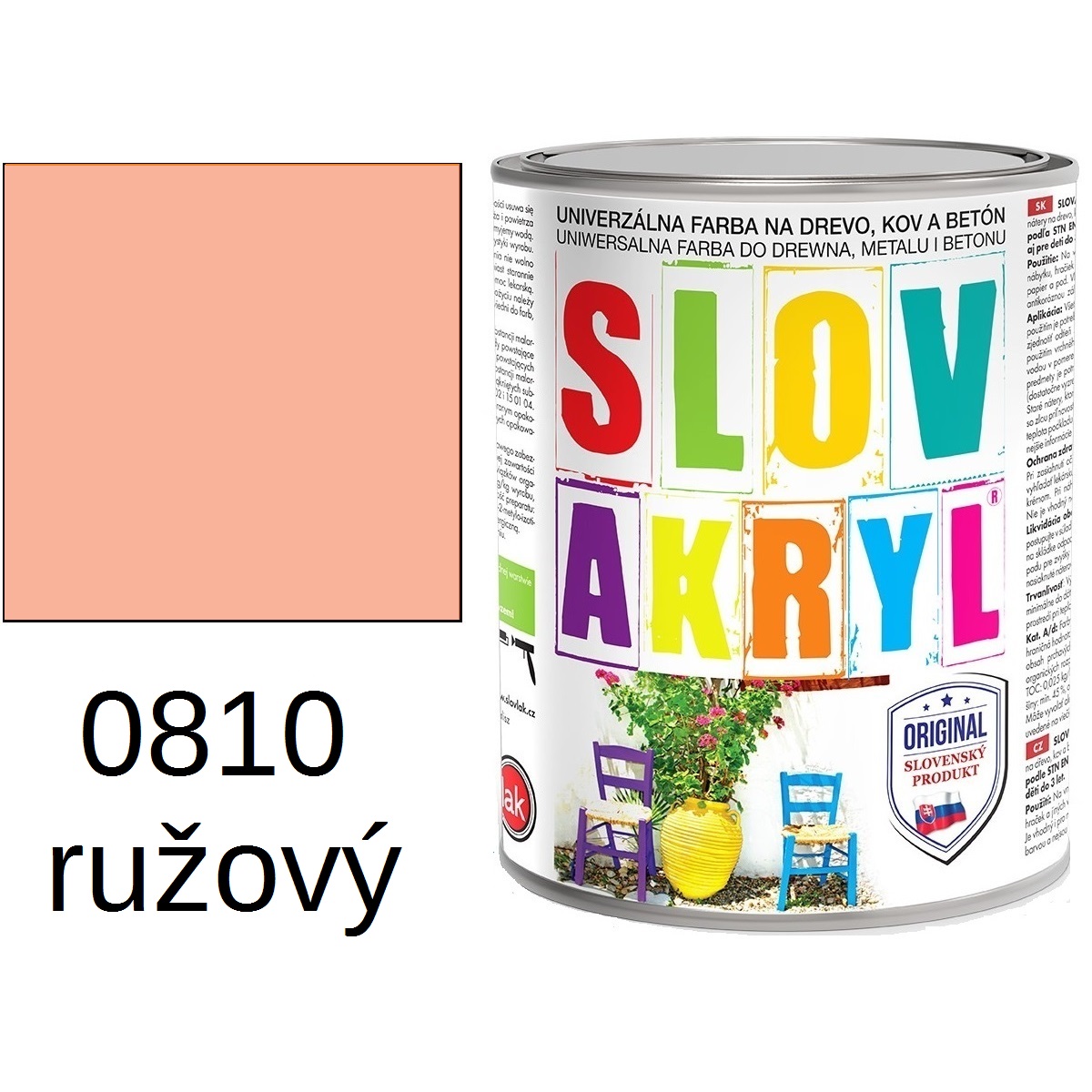 SLOVAKRYL 0810 ružový 0,75kg