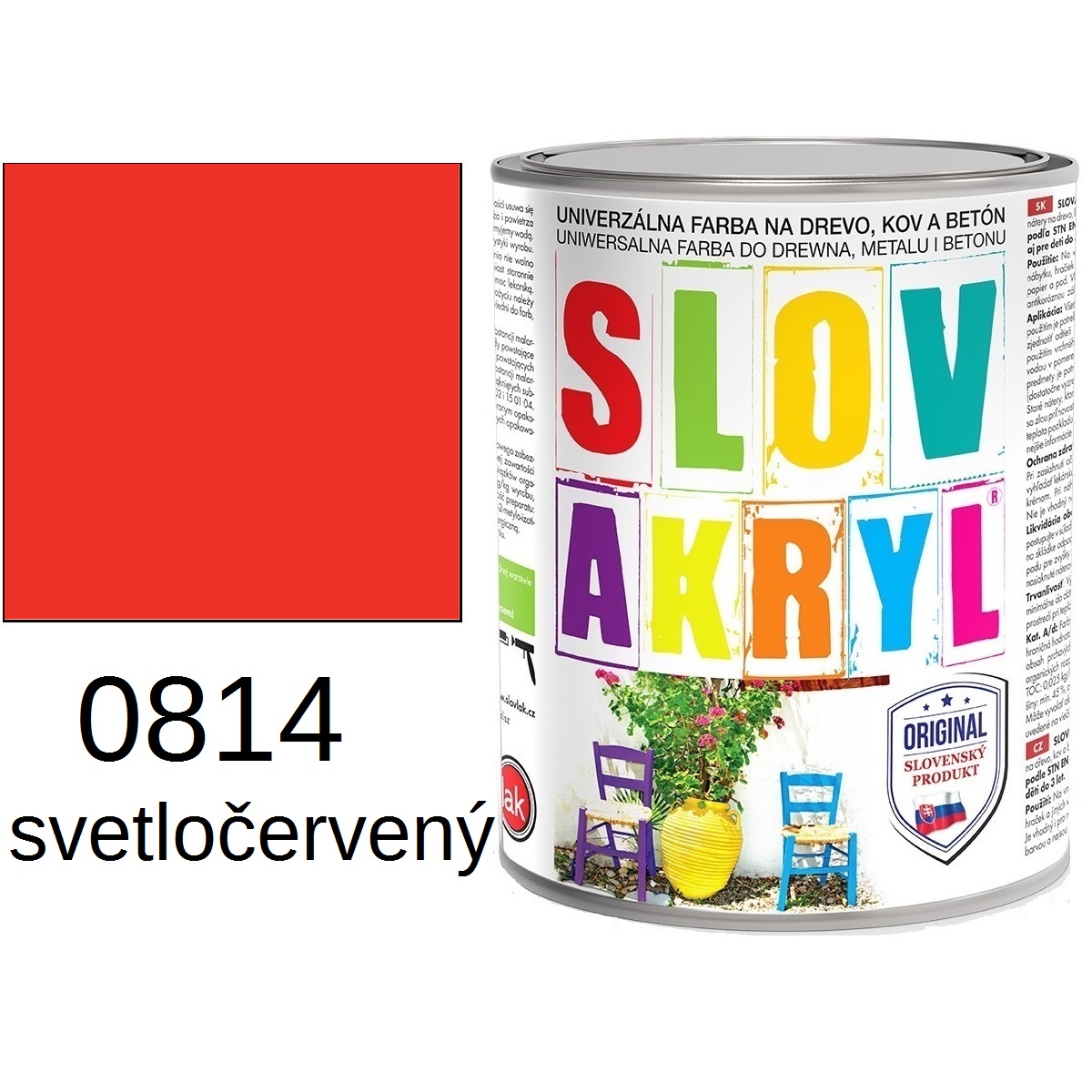 SLOVAKRYL 0814 svetločervený 0,75kg