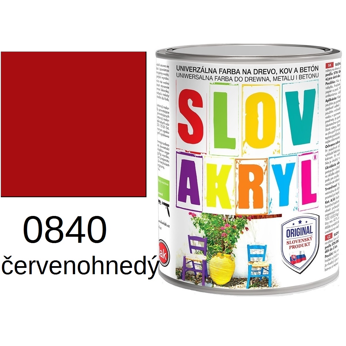 SLOVAKRYL 0840 červenohnedý 0,75kg