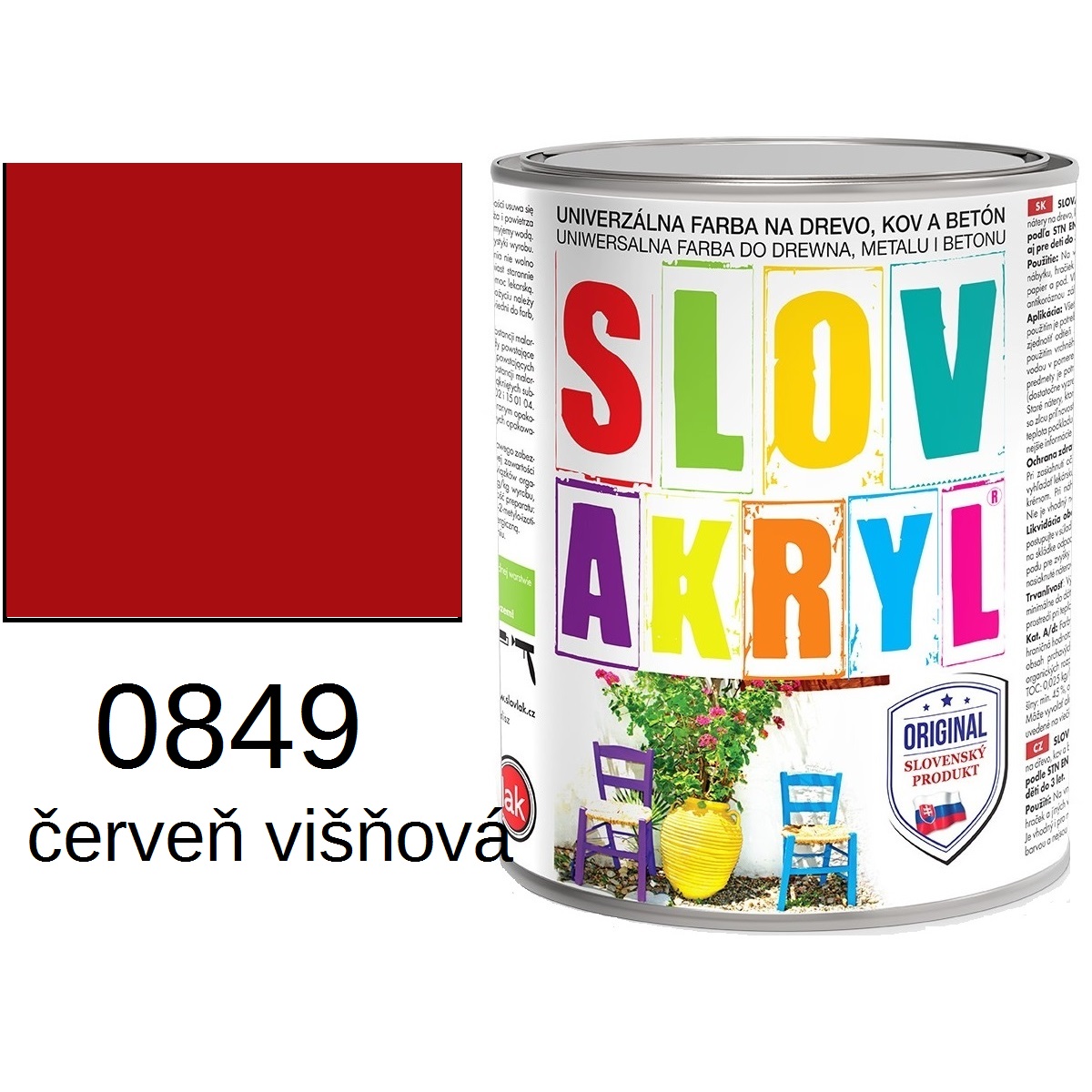 SLOVAKRYL 0849 červeň višňová 0,75kg