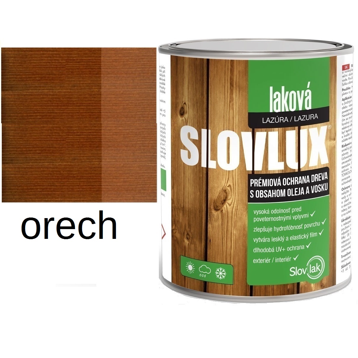 SLOVLUX laková lazúra orech 2,5L