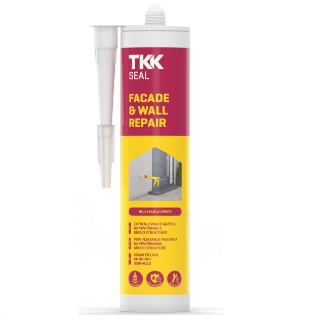 TKK Facade & Wall Repair-Štukový hrubý akrylový tmel biely 300ml